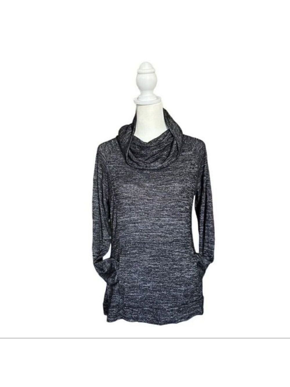 Nicole Miller Cowl Neck Women's Medium Black Pullover Long Sleeve Sweater
